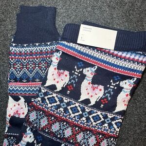 New American‎ Eagle Llama Sweater Leggings Blue Womens S